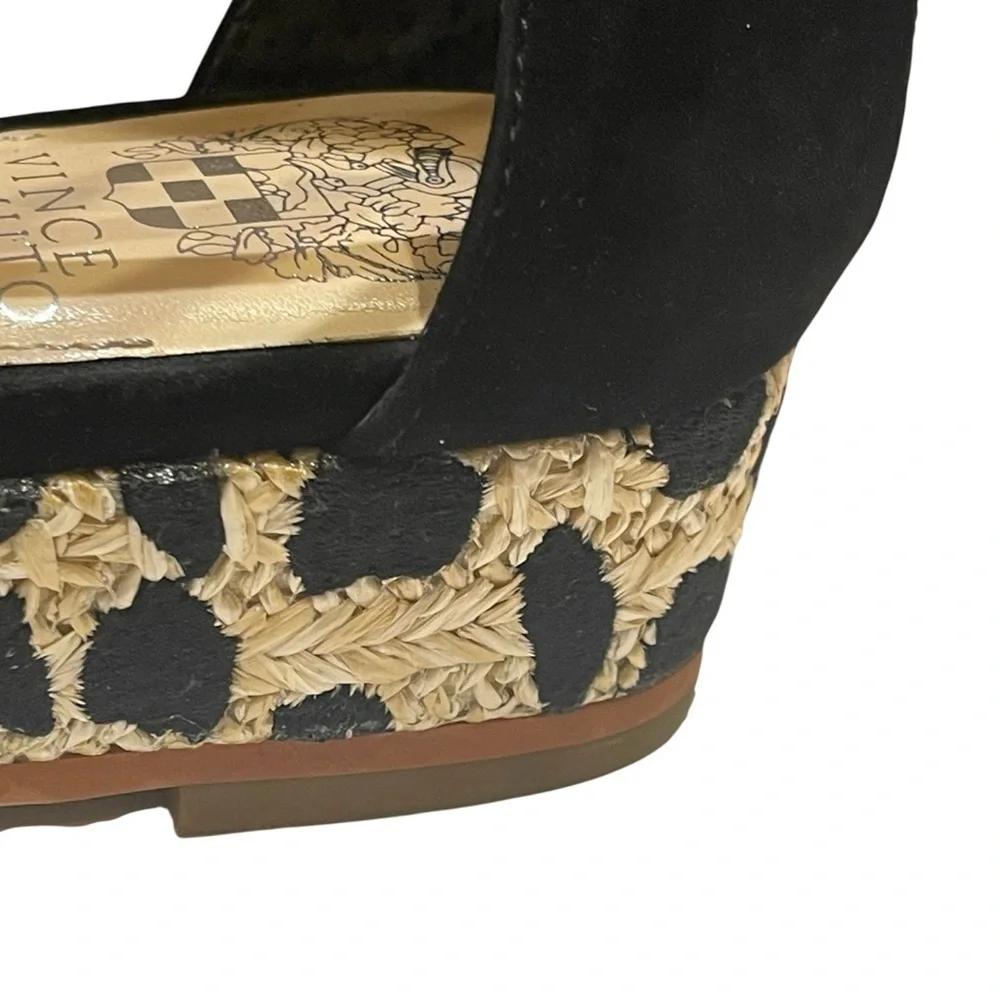 VINCE CAMUTO BOHO LEOPARD PRINT PLATFORM ESPADRILLE SANDALS SZ 7.5 MED EUC
